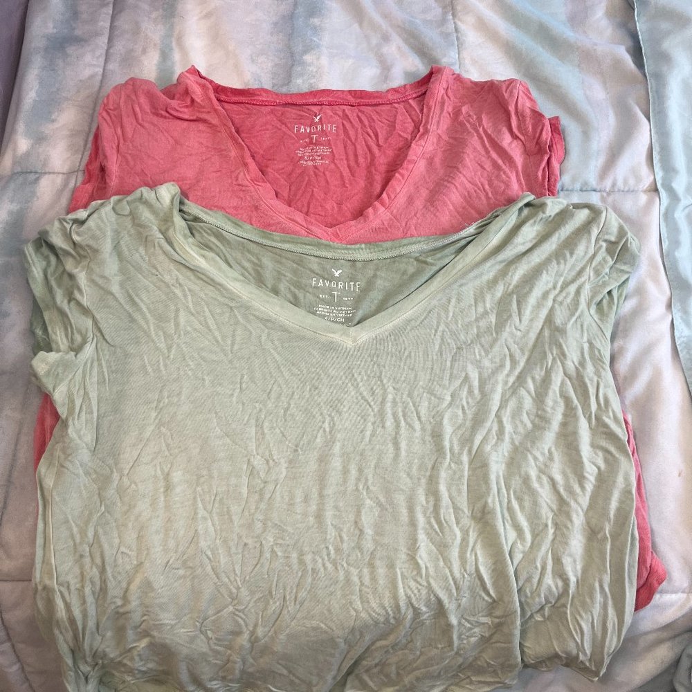 2 American Eagle Basic tees